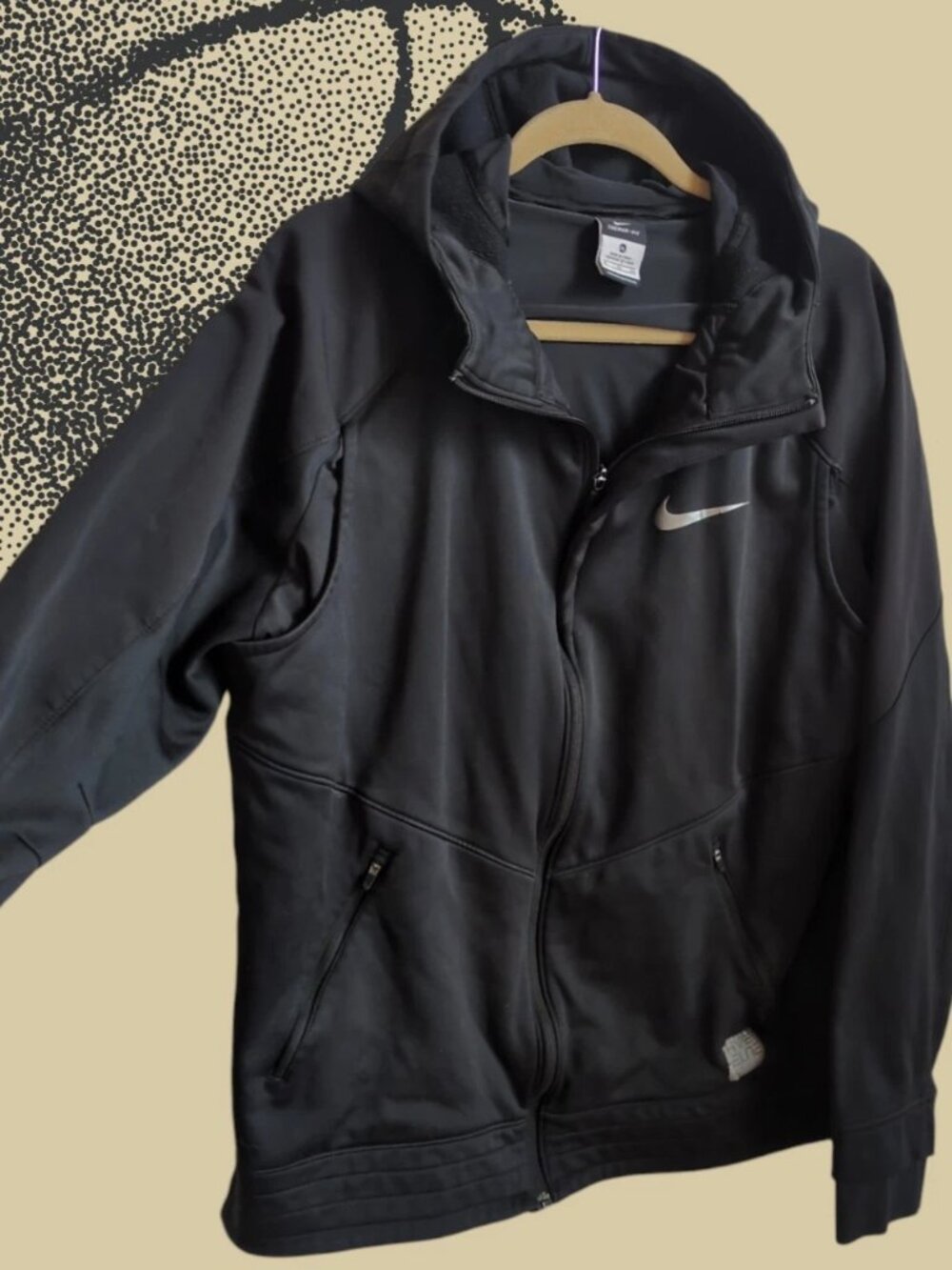 Nike Hyper Elite Therma-Fit Hooded Jacket Mens Size XL Black Full Zip Athletic